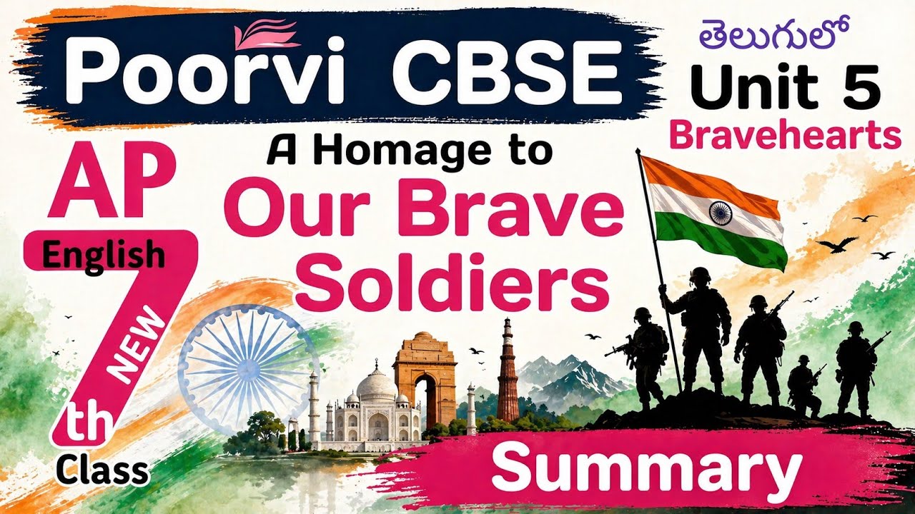 A Homage to Our Brave Soldiers Summary in Telugu I CBSE Class 7 Unit 8 Honeycomb English