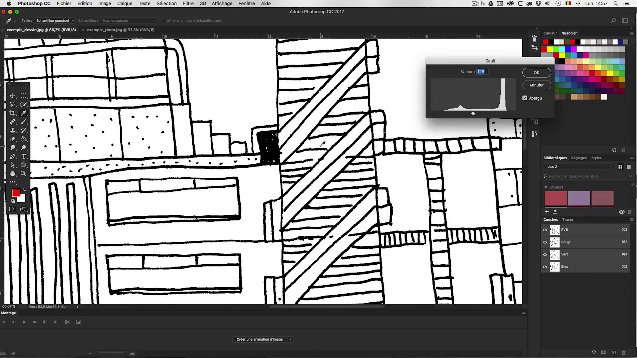 Infographie pour la sérigraphie. E01 : dessin au trait avec Photoshop.