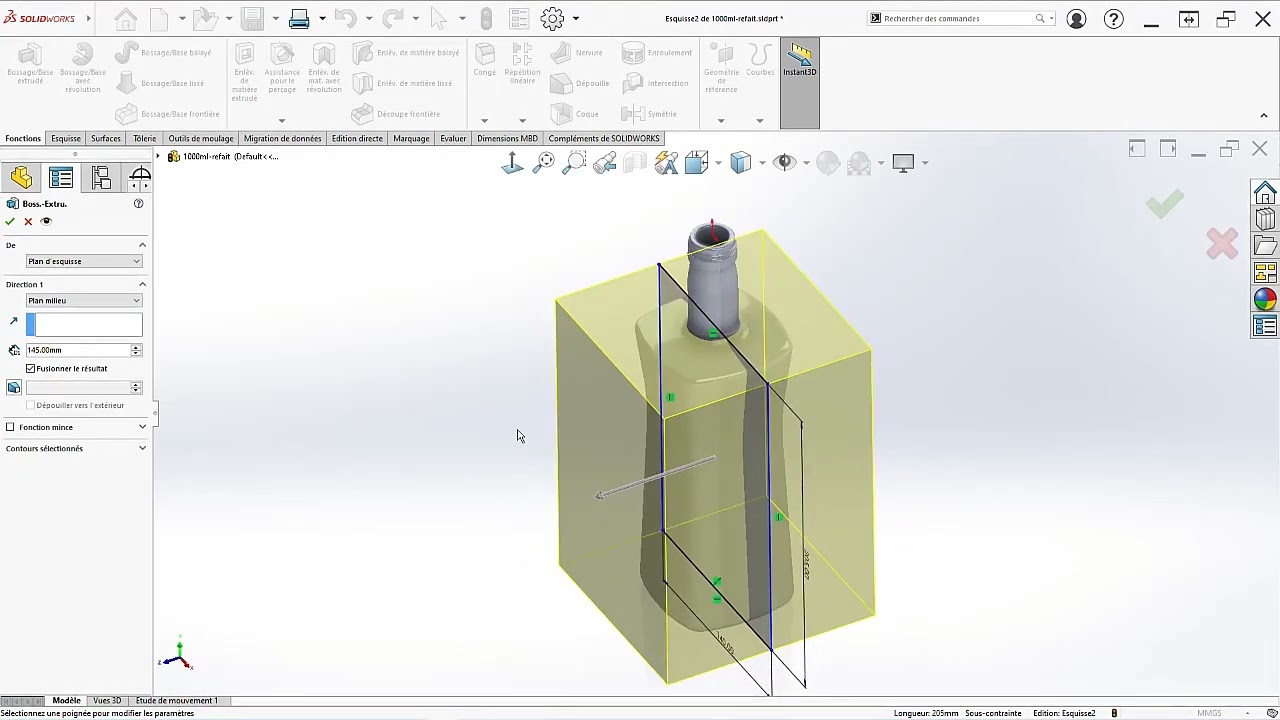 Comment connaitre la contenance d'une volume dans SOLIDWORKS