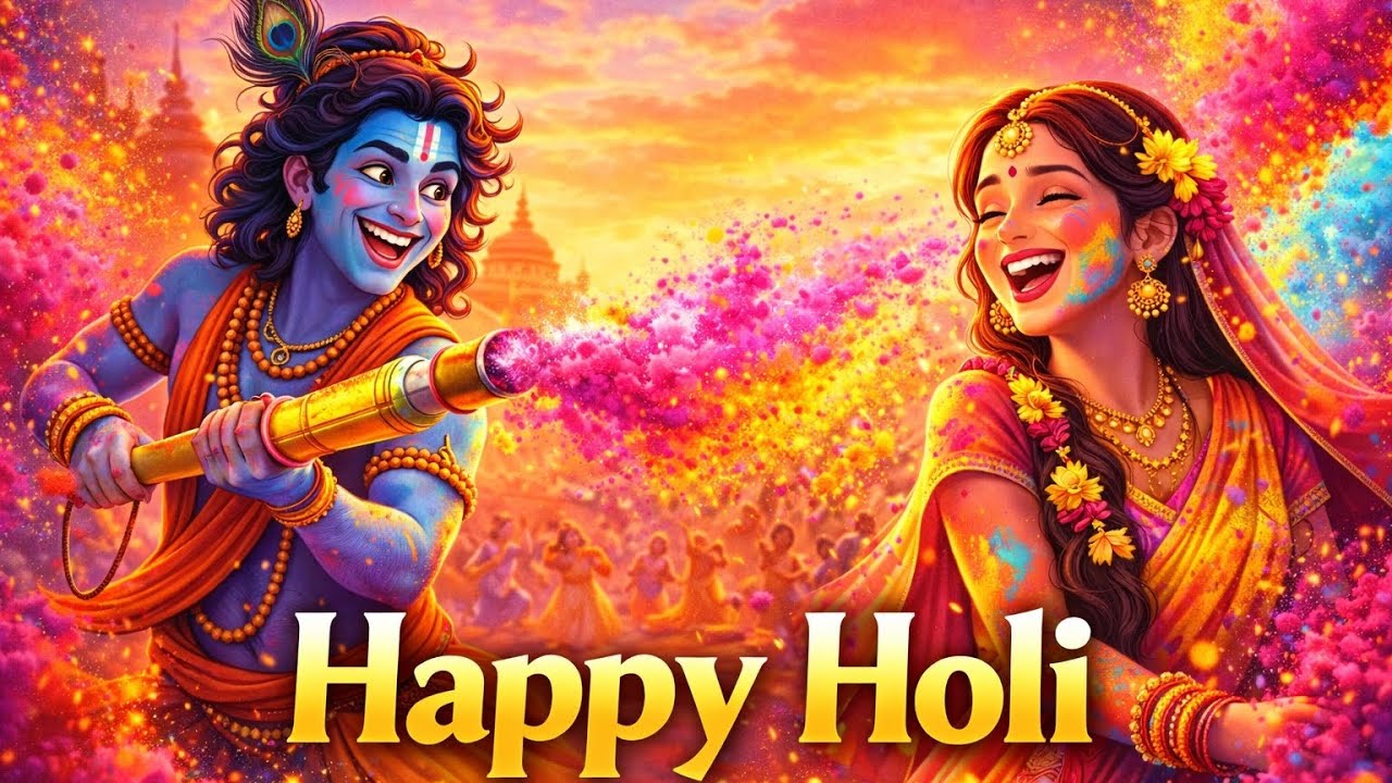 Happy Holi 2026 🌈 | Radha Krishna Holi Song | Festival of Colors | Holi Special Song