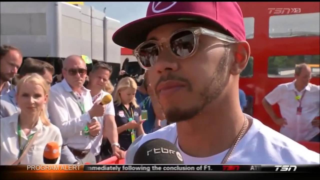 Nico Rosberg and Lewis Hamilton post-race interviews. Spanish GP 2016