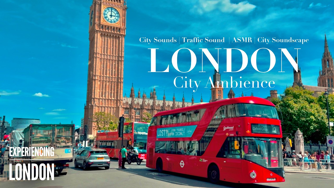 London City Ambience: ASMR Traffic Sound & 4K HDR Video - City Sounds & Car Sounds Effect