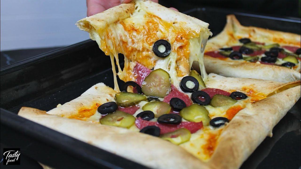 Домашняя Пицца 🍕 с сырными бортиками за 15 минут, так вкусно!