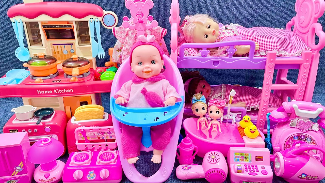 14 Minutes Satisfying with Unboxing Barbie Princess Bedroom & Kitchen Playset ASMR | Review Toys