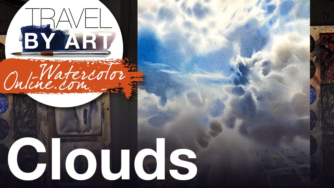 #217 Travel by art, Ep. 84: Clouds (Watercolor Landscape Demo)