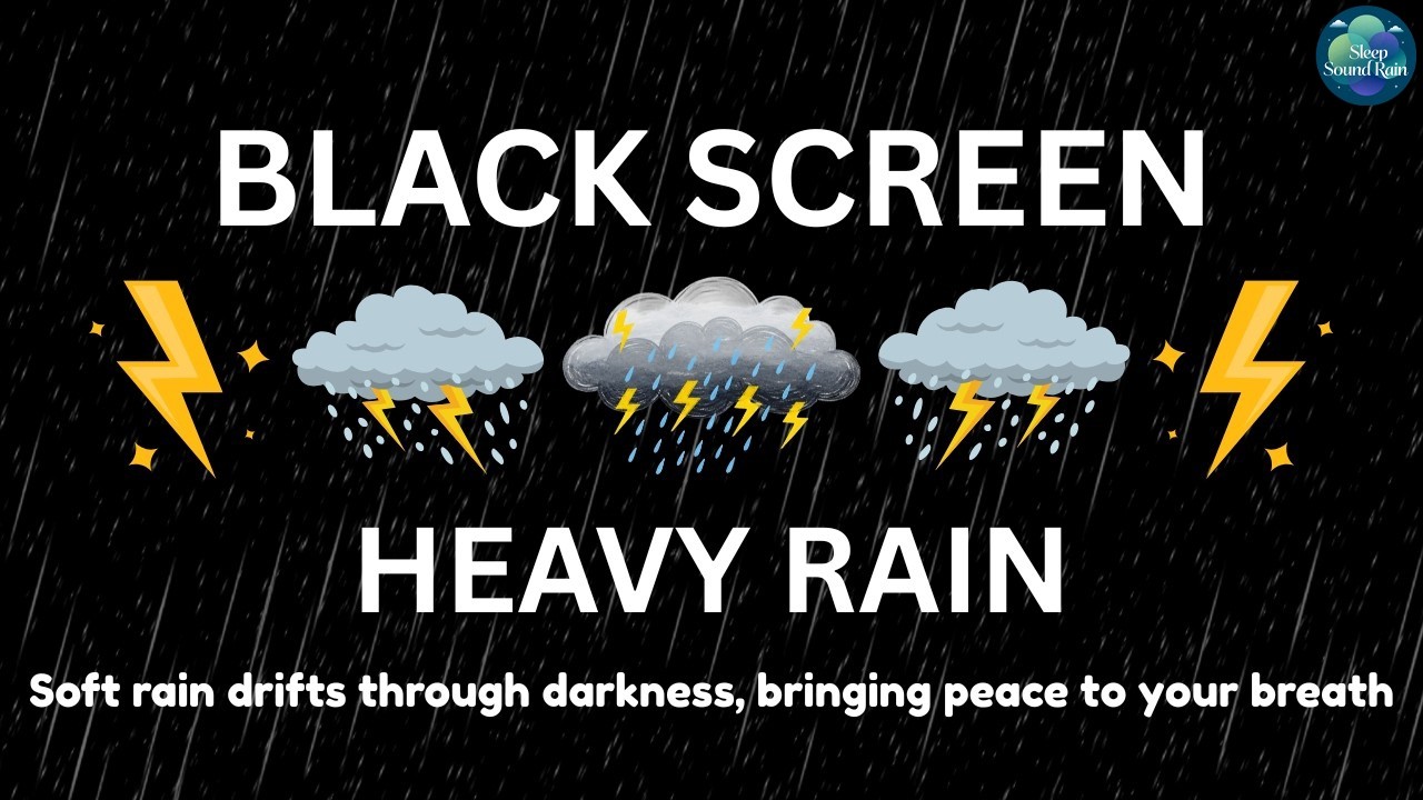 Heavy Rain with Gentle Thunder | BLACK SCREEN | Relaxing Storm for Better Sleep