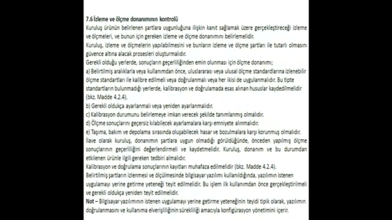 ISO 9001 Ürün ve proses gerçekleştirme, ölçme, analiz ve iyileştirme ve veri analizi
