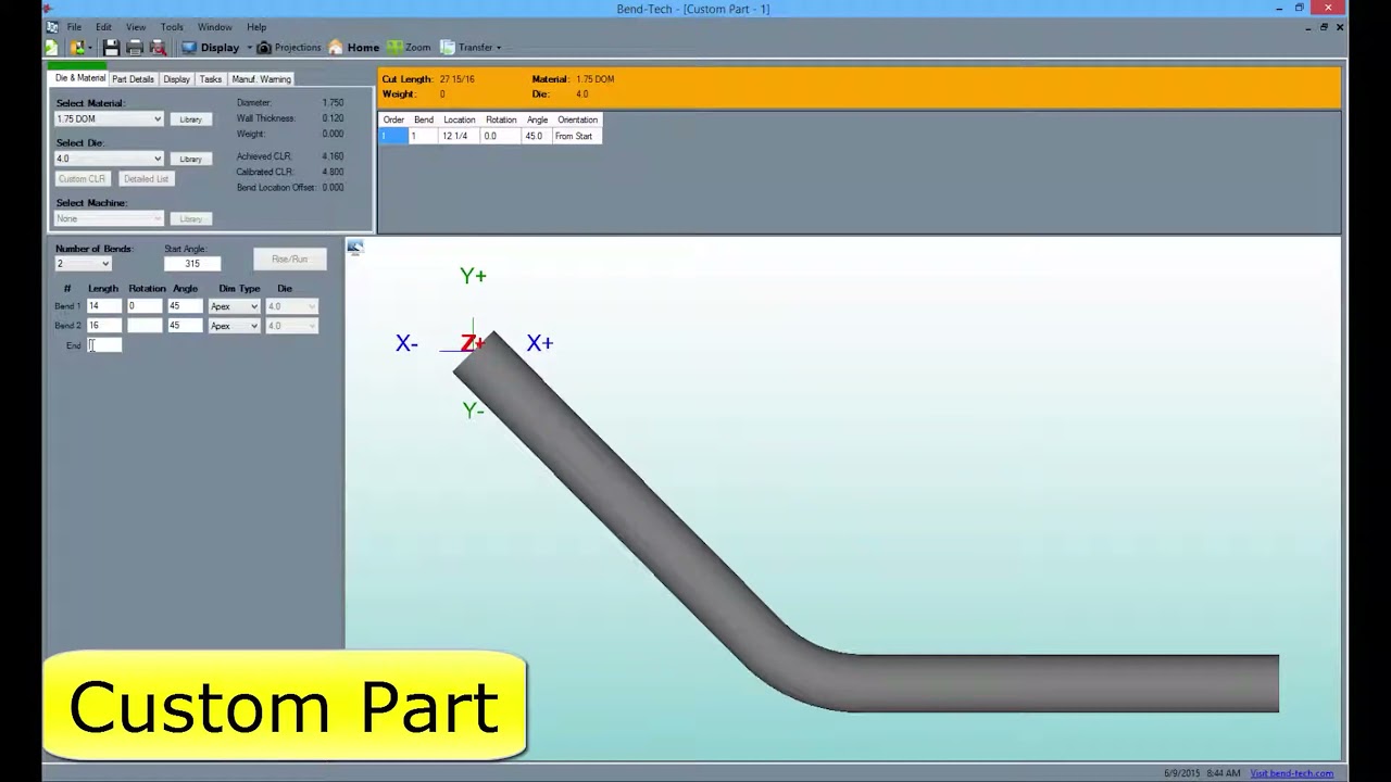 Bend Tech 7x EZ Bending Software - Trick-Tools.com