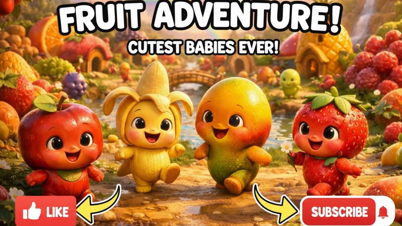 Cute Baby Fruits Playing in Nature Park 😍🍌🍎 | Funny Falls & Smiles 😊| #cartoon #cutebaby @Frutifyy 