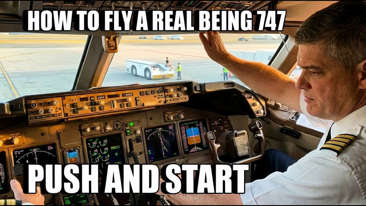 How to Fly a Real Boeing 747 - Part 2: Start & Push Back | Real 747 Captain Explains