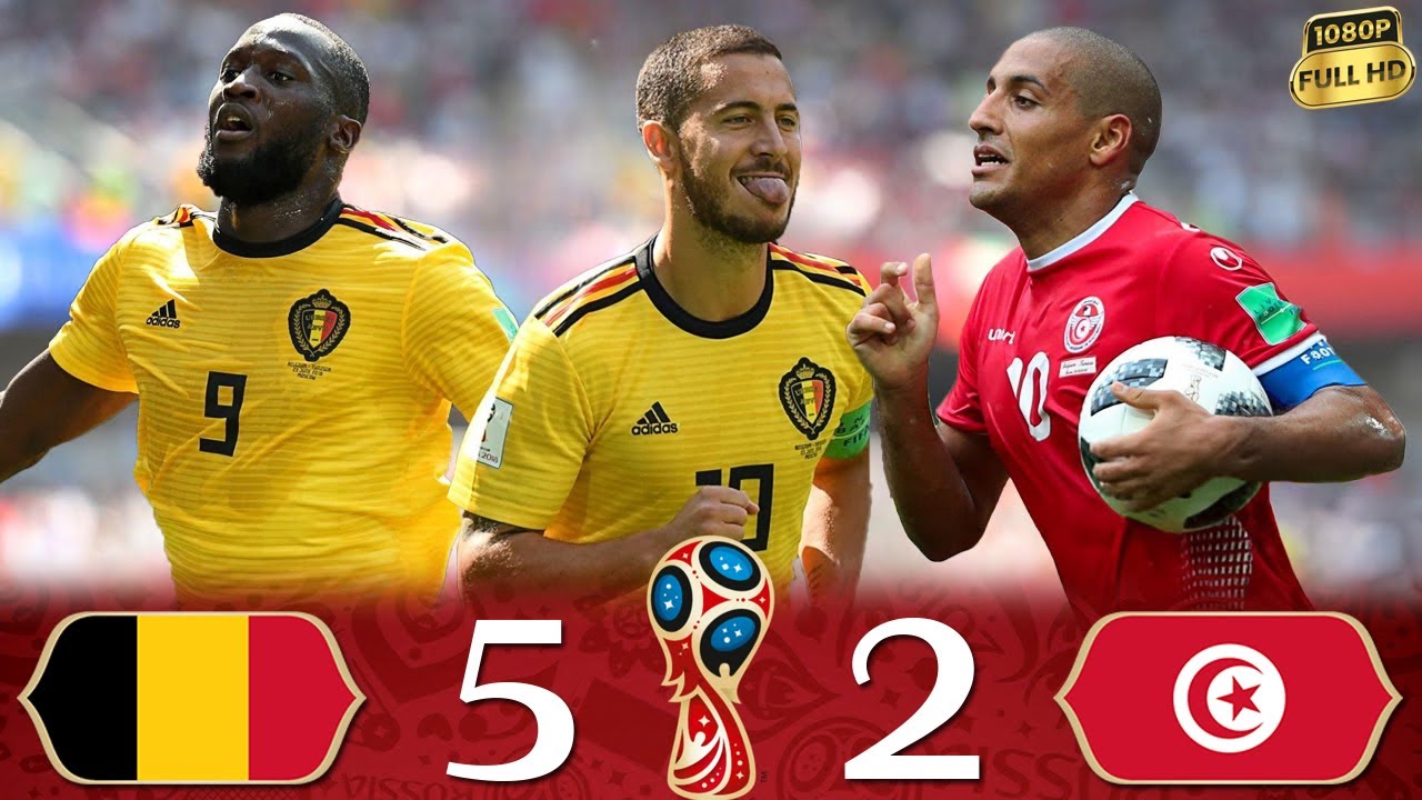مباراة نارية🔥| ملخص مباراة بلجيكا ضد تونس 5-2 😱 سبع أهداف ممتعة ومهارات ساحرة | كأس العالم 2018 ⚽🏆