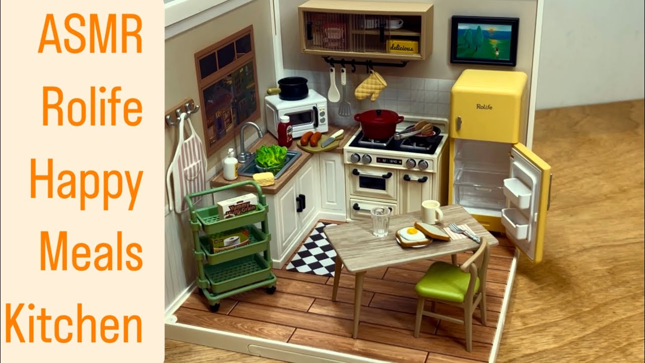 ASMR Miniature Kit Build | Rolife Happy Meals Kitchen DW008