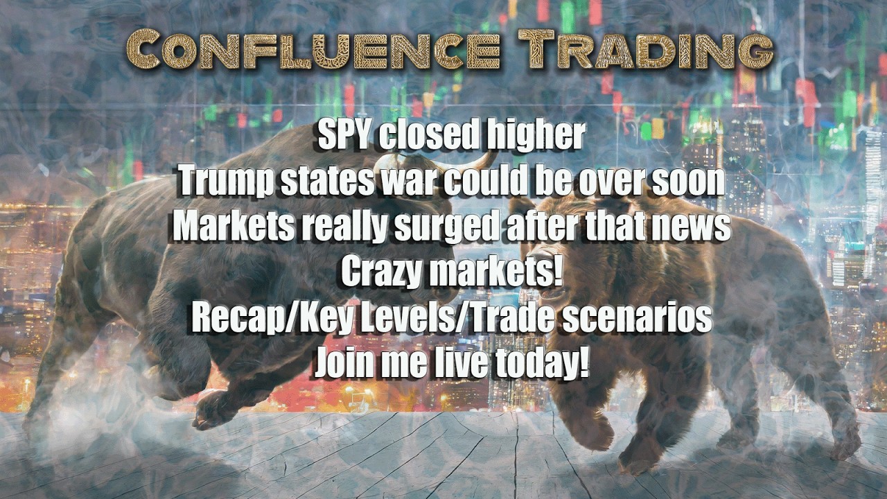 Trump states war could be over soon! Markets really surged after that news! Crazy markets!