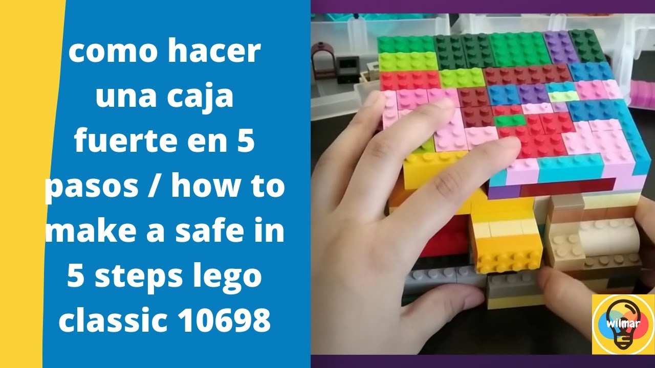 como hacer una caja fuerte en 5 pasos / how to make a safe in 5 steps  lego classic 10698