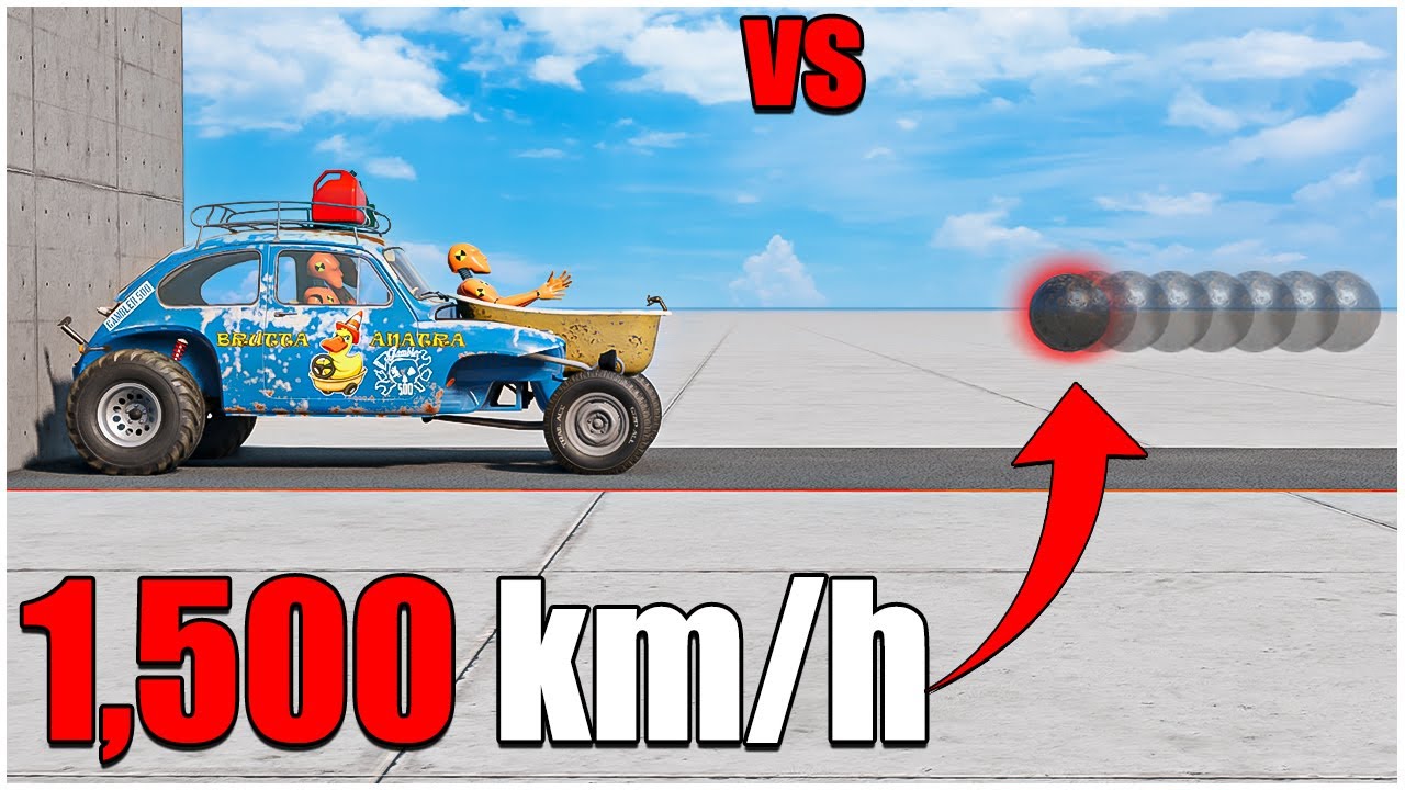 Beamng Drive | Bath Car With Dummy VS Cannon 1500 km/h ( 8 ) | car torture