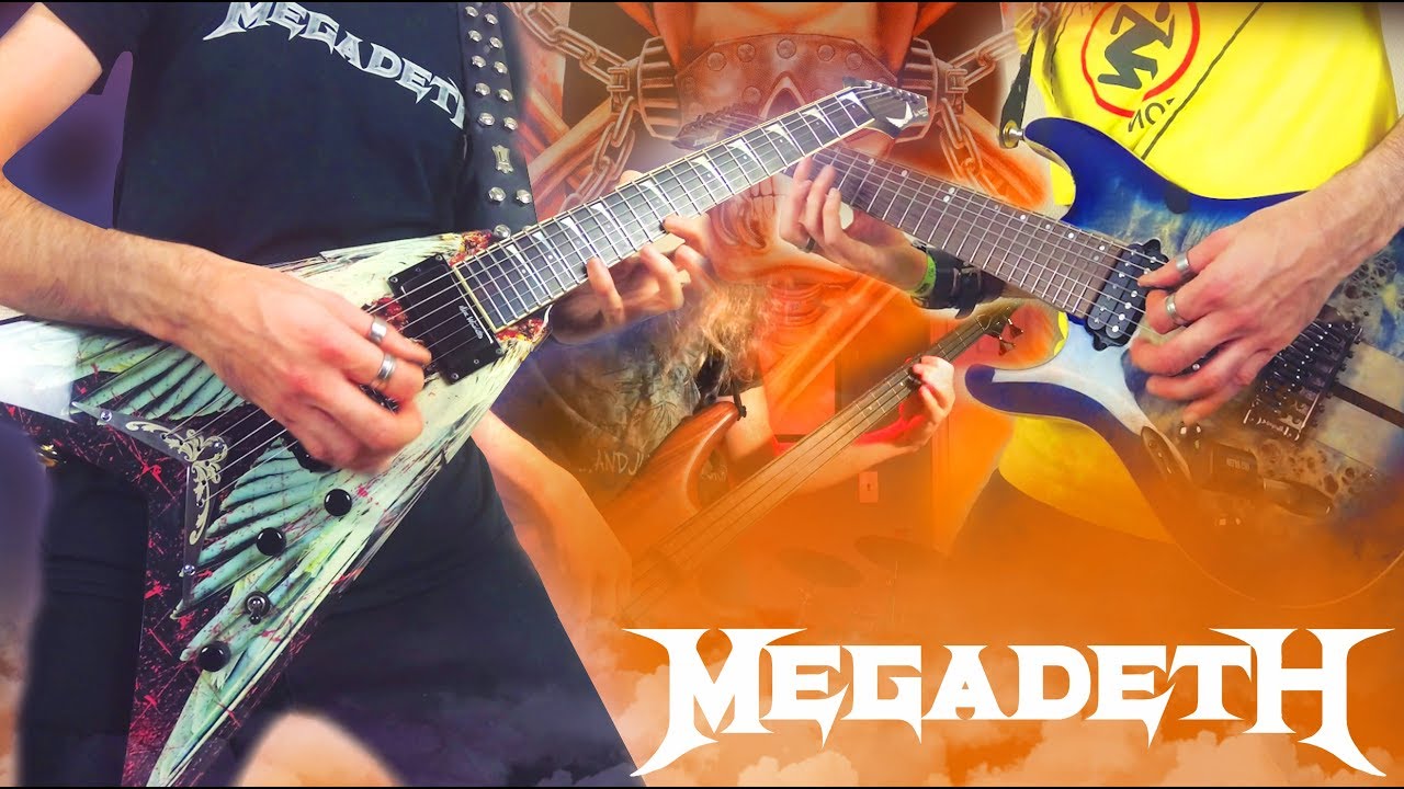 Megadeth - Rattlehead Full Instrumental Guitar & Bass Collaborative Cover w/ solos in 4K