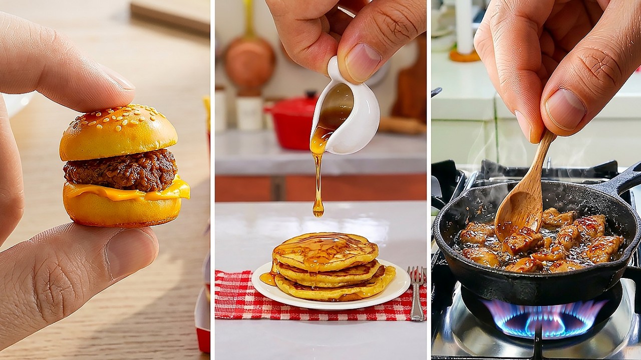4 ПОДБОРКИ мини-рецептов вкусной еды, СТРАННО удовлетворяющей АСМР-КУЛИНАРНОЕ ВИДЕО