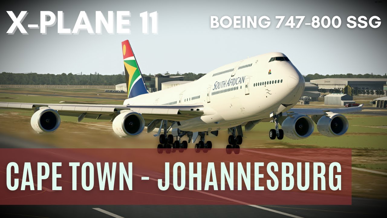 X-Plane 11 | Boeing 747-8 South African | Кейптаун [FACT] - Йоханнесбург [FAOR] | Vatsim Live HD