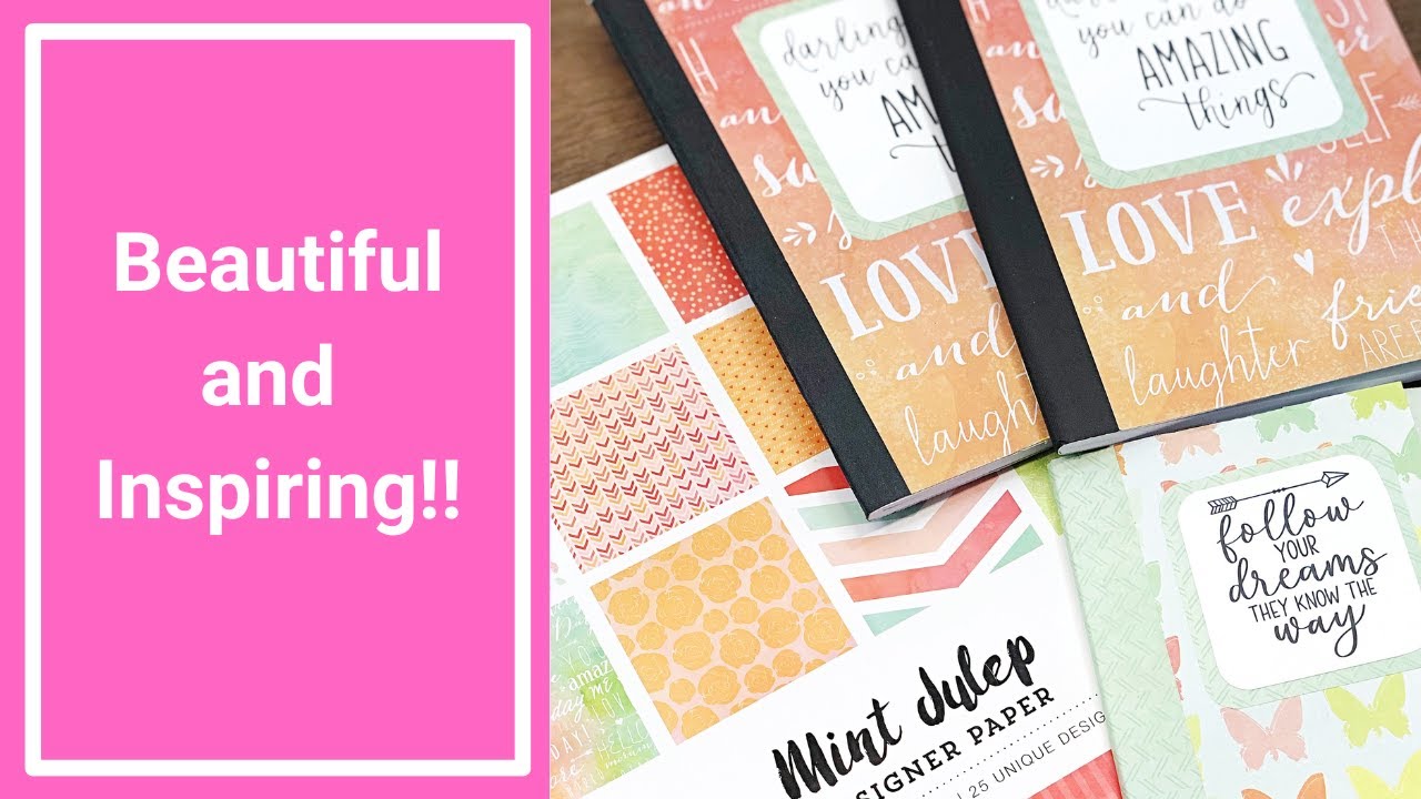 Decorated Notebook Tutorial - Mint Julep - Using Up a Whole 12x12 Paper Pad - Craft Fair/Gift Idea