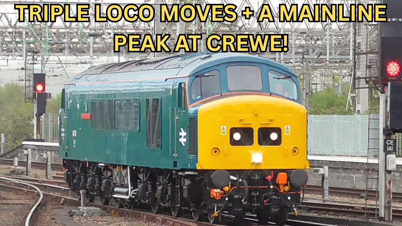 The CHAIRMAN'S Train Loco Swaps to a PEAK at Crewe. Triple loco moves and POWER!