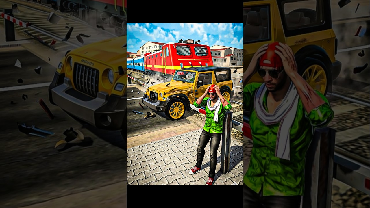 Franklin Bought Golden Thar Then Train Accident In Indian Theft Aura Simulator Game #shorts #viral