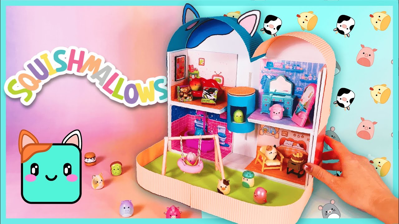 DIY Squishmallows Mini House with Elevator, Modular Rooms & Mini Playground 🛗✨
