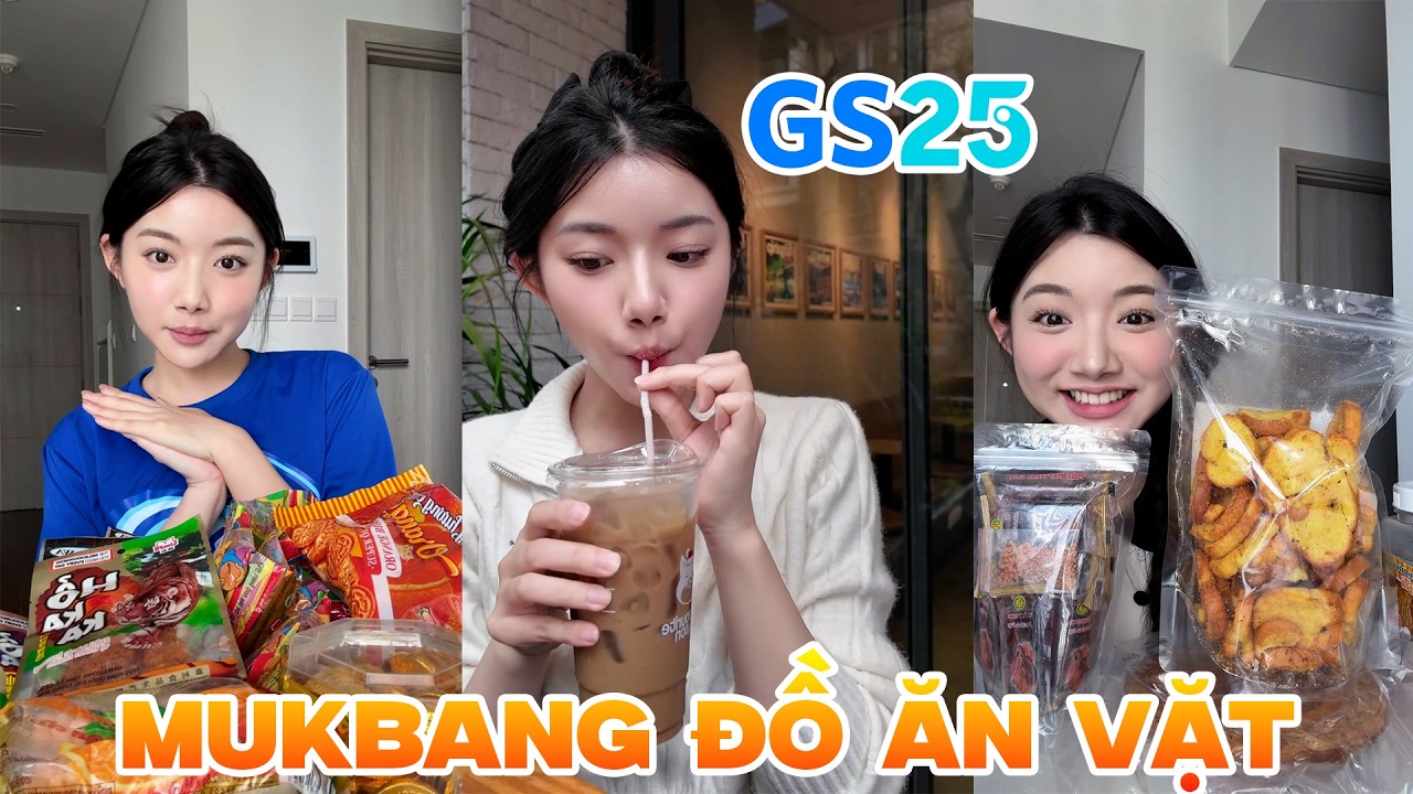 Mukbang Đồ Ăn Ở GS25 🛒🍜 Thử Loạt Món Ngon Cửa Hàng Tiện Lợi