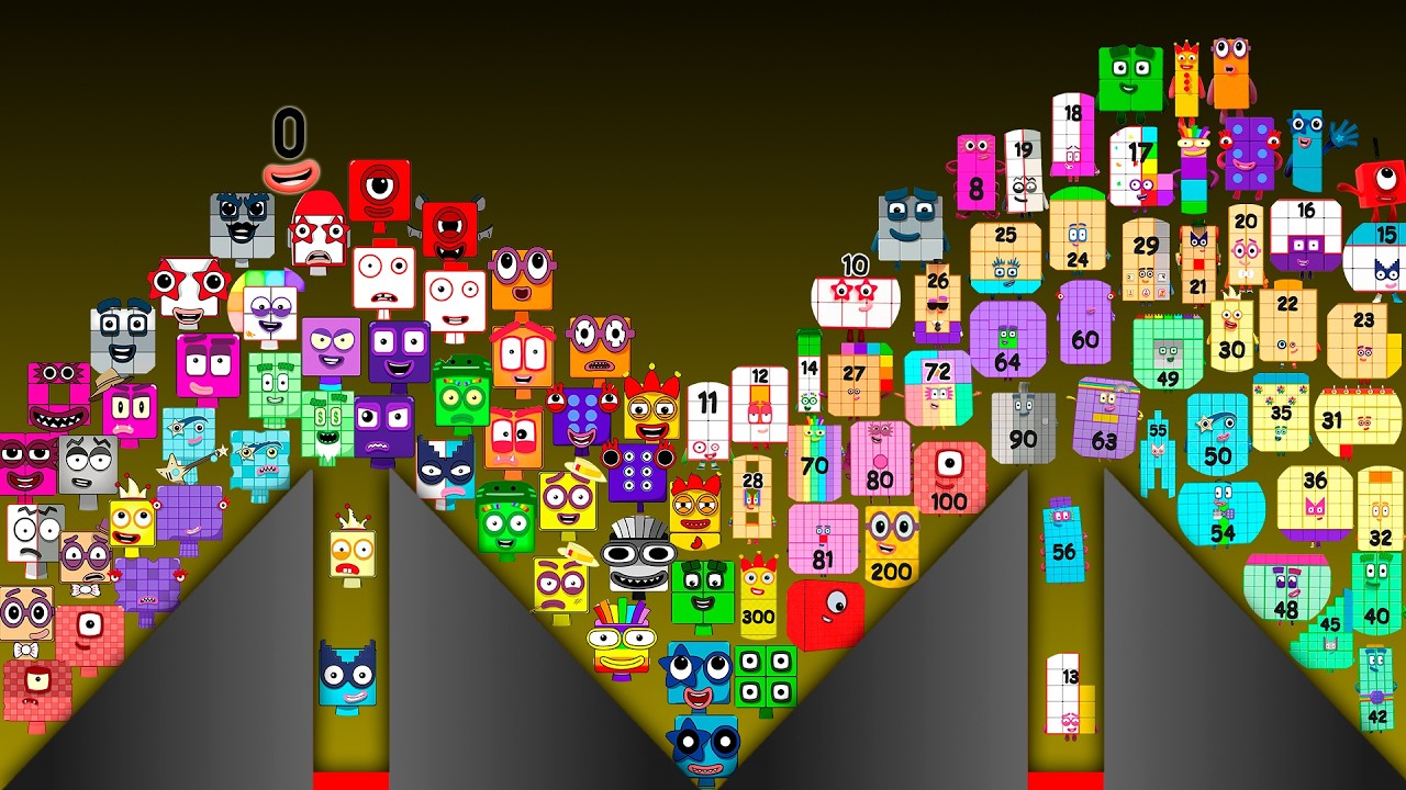 NEW NUMBERBLOCKS vs SPRUNKI NUMBERBLOCKS Marble Race in Algodoo - Who will win? Marbles Tournament