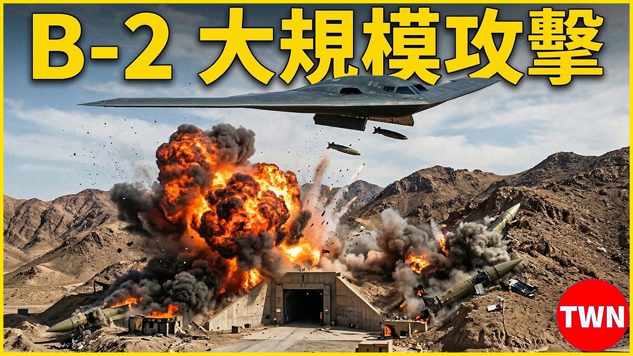 震撼全球！美軍B-2幽靈轟炸機對伊朗發動史無前例的大規模空襲！