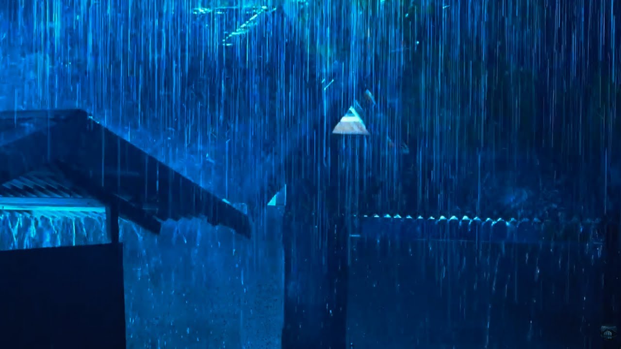 Rain on Tin Roof at Night ⛈️ Deep Sleep & Relaxation