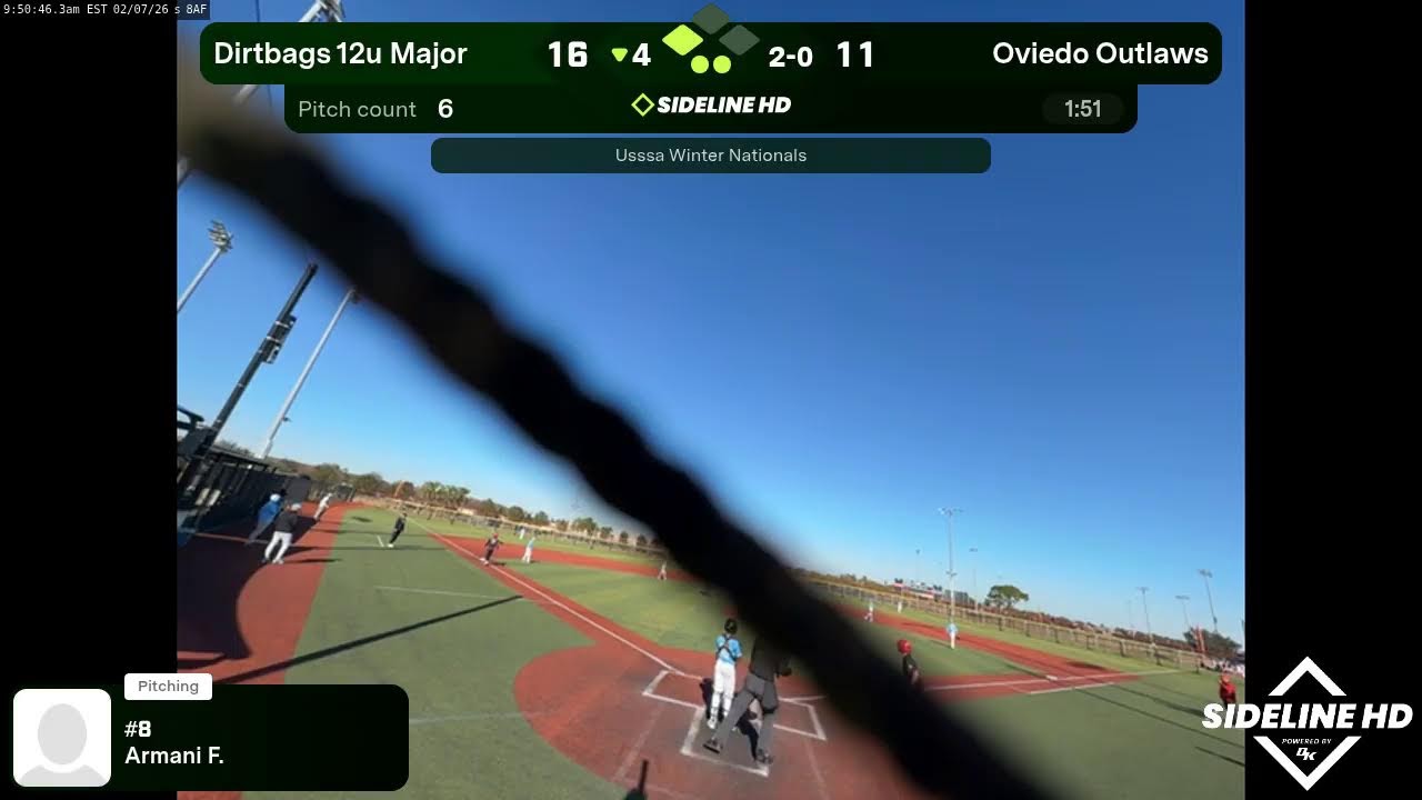 Dirtbags 12u Major @ Oviedo Outlaws (2026.02.07)