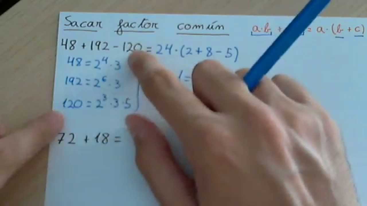 Extraer factor común (sacar factor común) (propiedades de los números)