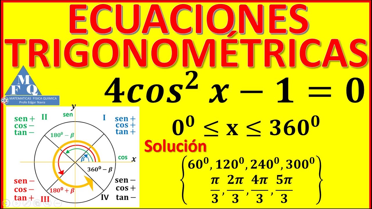 ecuaciones trigonometricas ejercicios resueltos / ecuaciones trigonometricas nivel inicial