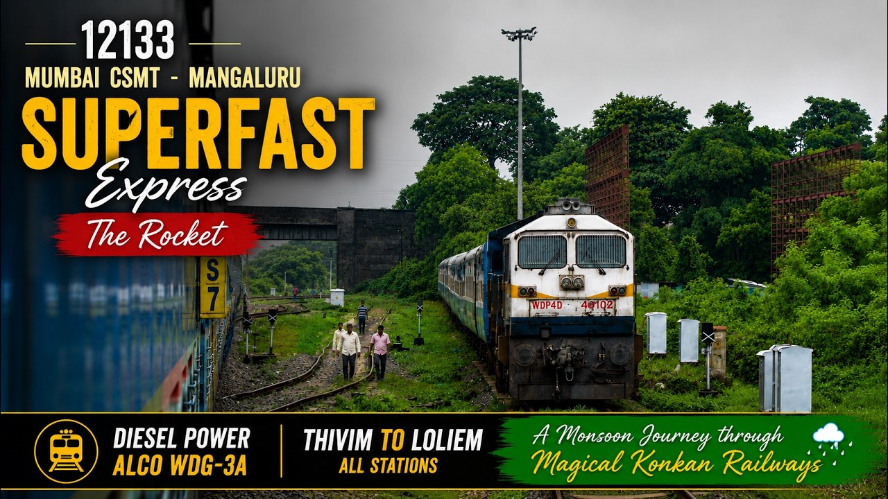 INDIAN RAILWAYS | DIESEL JOURNEY THROUGH GOA ALONG THE MAGICAL KONKAN COAST | Thivim to Loliem