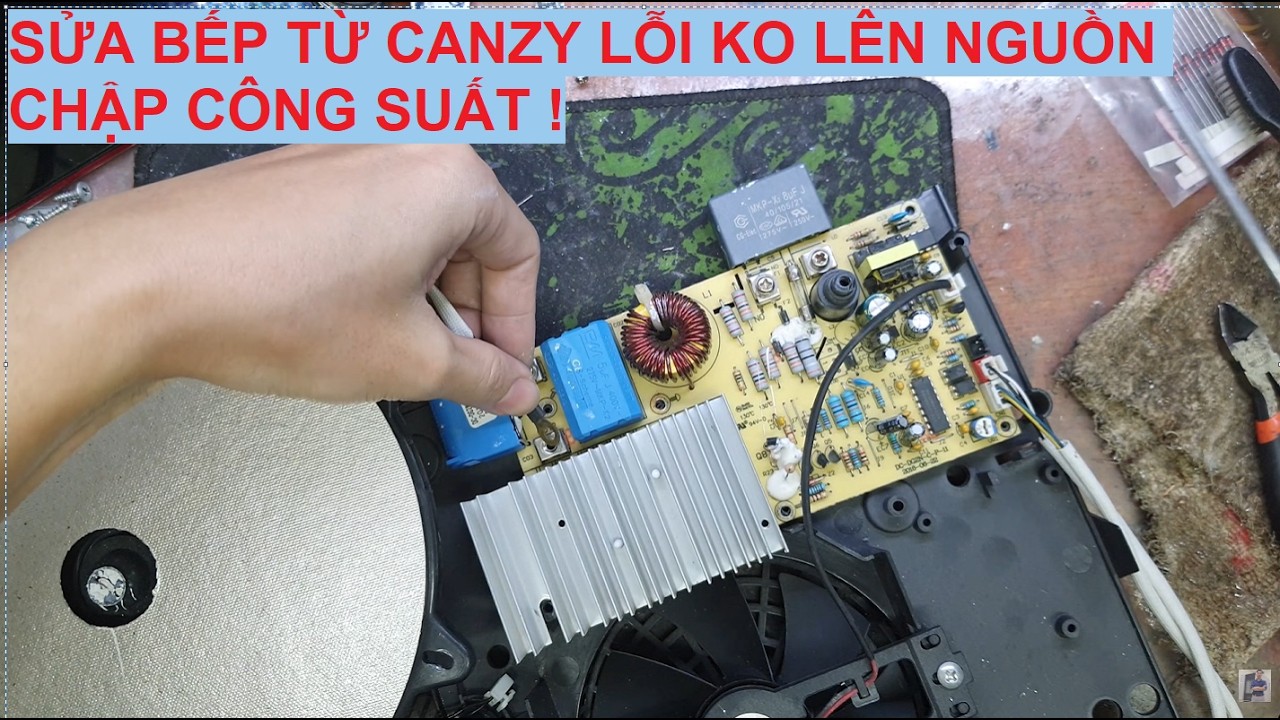 Sửa bếp từ canzy mất nguồn chập công suất. con Dz này đã bảo vệ được mạch driver.  Model CZ-900GEB !