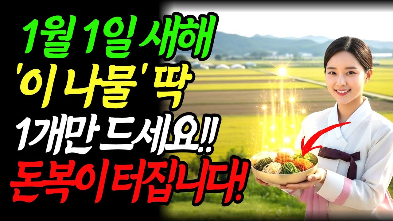 새해 1월 1일 제발 '이 나물' 하나만 꼭 드세요! 우환이 싹 사라지고 막혔던 돈복이 터집니다!! 새해음식|운기에좋은음식|음식풍수