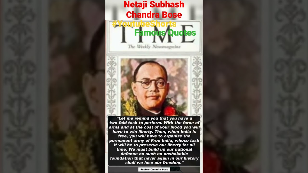 Let me remind you ~ Netaji Subhash Chandra Bose| #netaji #youtubeshorts #quotes