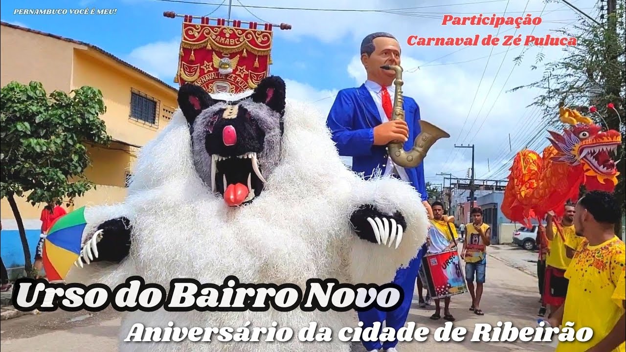 Urso do Bairro Novo no aniversário de Ribeirão 