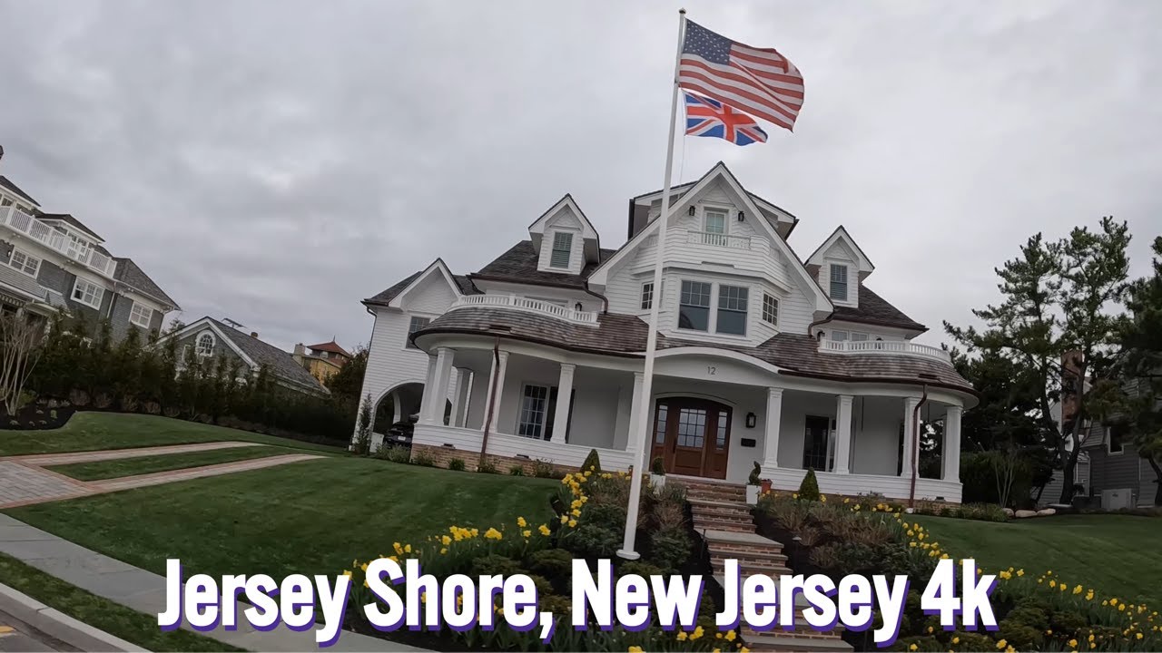 Driving in wealthy American suburbs  - Jersey Shore, New Jersey 🇺🇸 (4k)