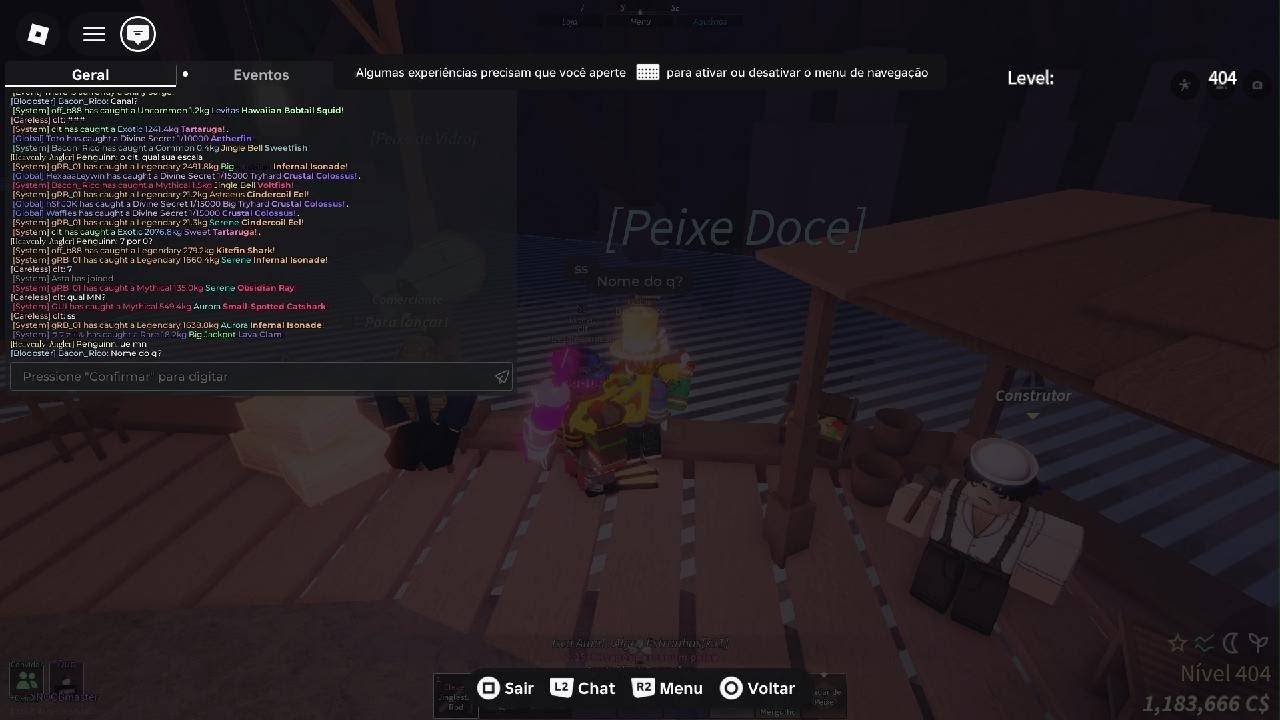 Tentando pegar o nível 1000 no Fisch PT19