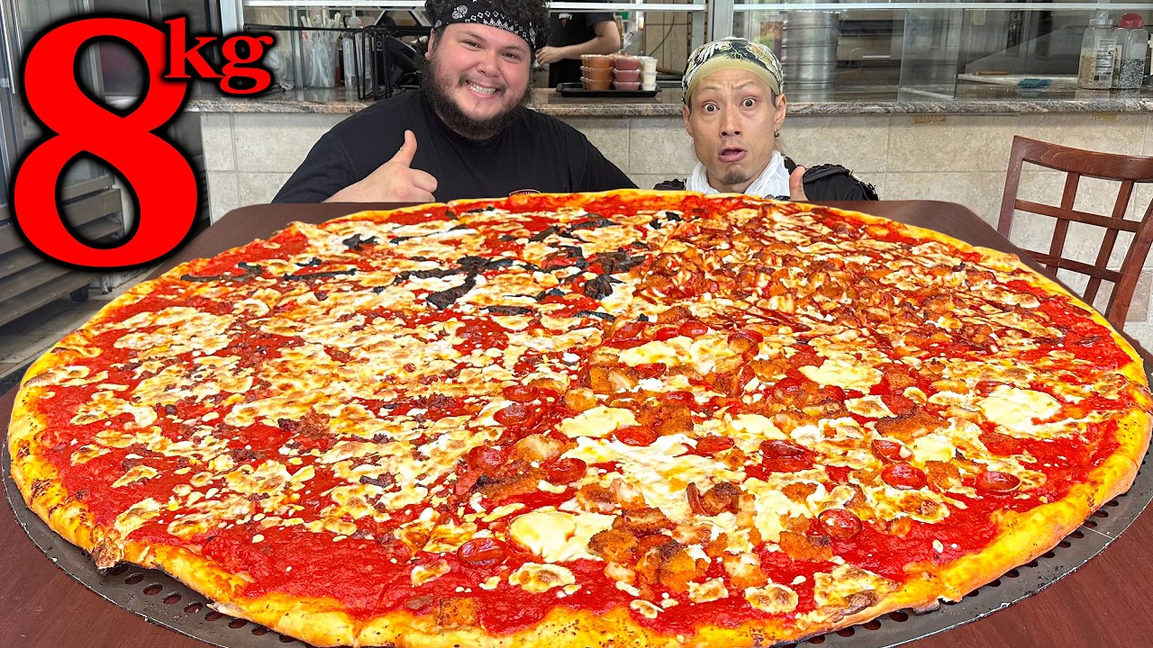 【大食い】規格外なサイズ！制限時間60分で巨大ピザを食べきれ！！【GRUMPY’S 】【武士飯】
