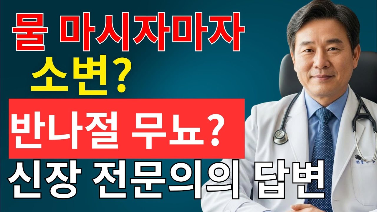 물 마시고 바로 소변 보는 사람 vs 오래 참는 사람신장이 더 건강한 쪽은? 신장 전문의의 충격적 진실 | 시니어채널