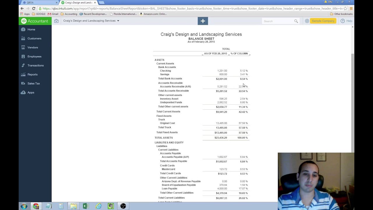 Balance Sheet Review - Analyzing a Balance Sheet in QuickBooks Online