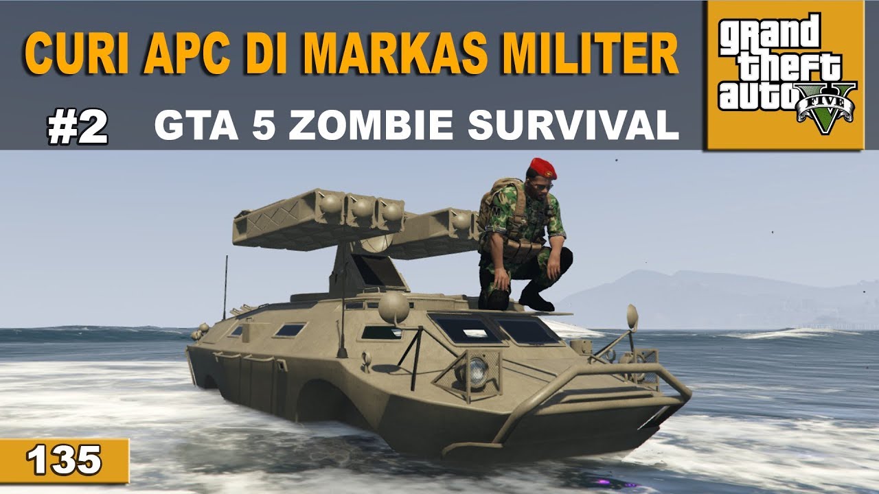 GTA 5 ZOMBIE SURVIVAL - PERANG DI KAMPUNG MILITER #135