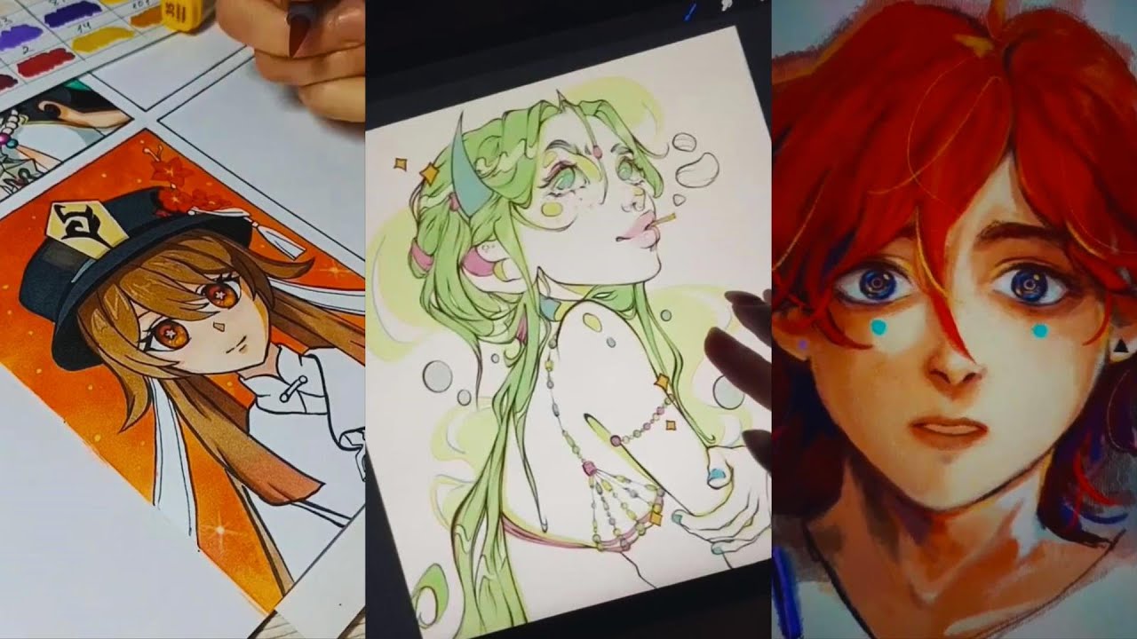 🖌️🎨Art drawing  tiktok compilations  ~ 😍Anime  #219