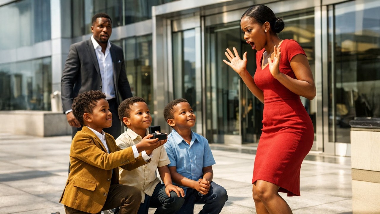 Des tripl&eacute;s demandent une vendeuse en mariage pour leur riche p&egrave;re veuf&hellip; une histoire &eacute;mouvante