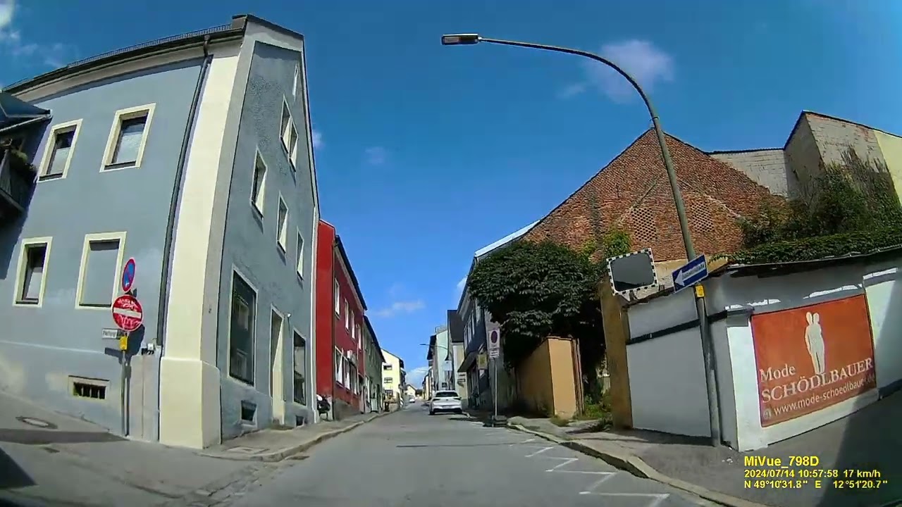 D: Stadt Bad Kötzting. Landkreis Cham. Rundfahrt durch die Stadtmitte. Juli 2024