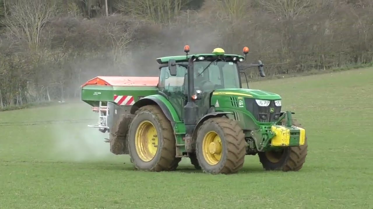 John Deere 6155R & Amazone Fertiliser Spreading
