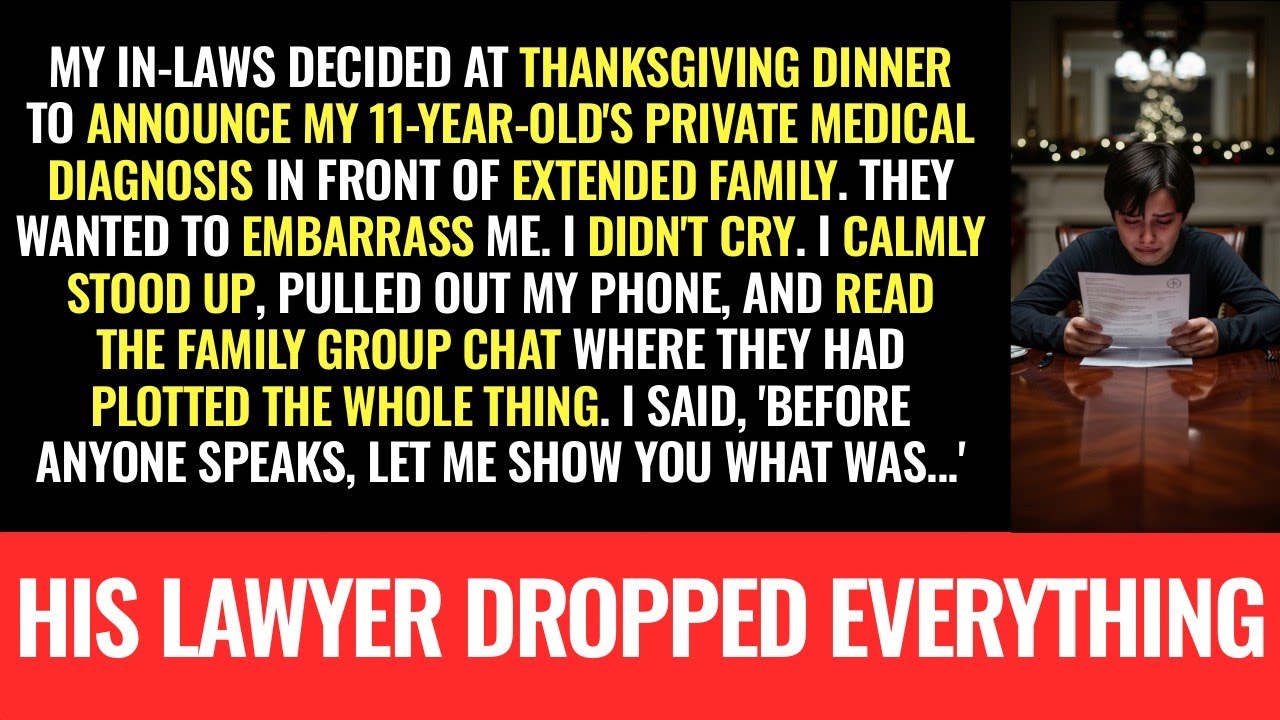 My in-laws PLANNED to expose my 11-year-old's diagnosis on Thanksgiving—in front of everyone