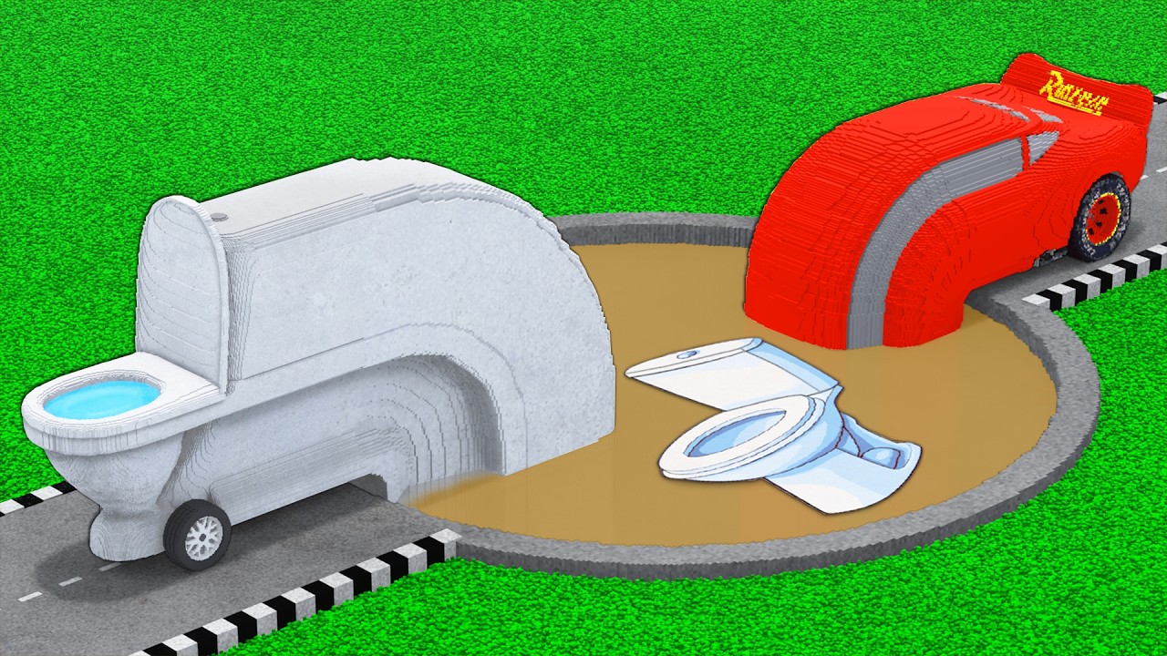 TOILET PORTAL vs LONG CARS in Teardown